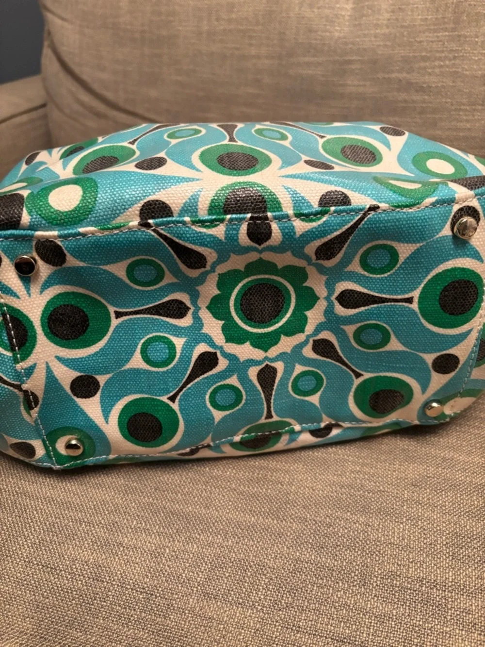 kate spade New York Green & Teal Patterned Tote Bag Y2K